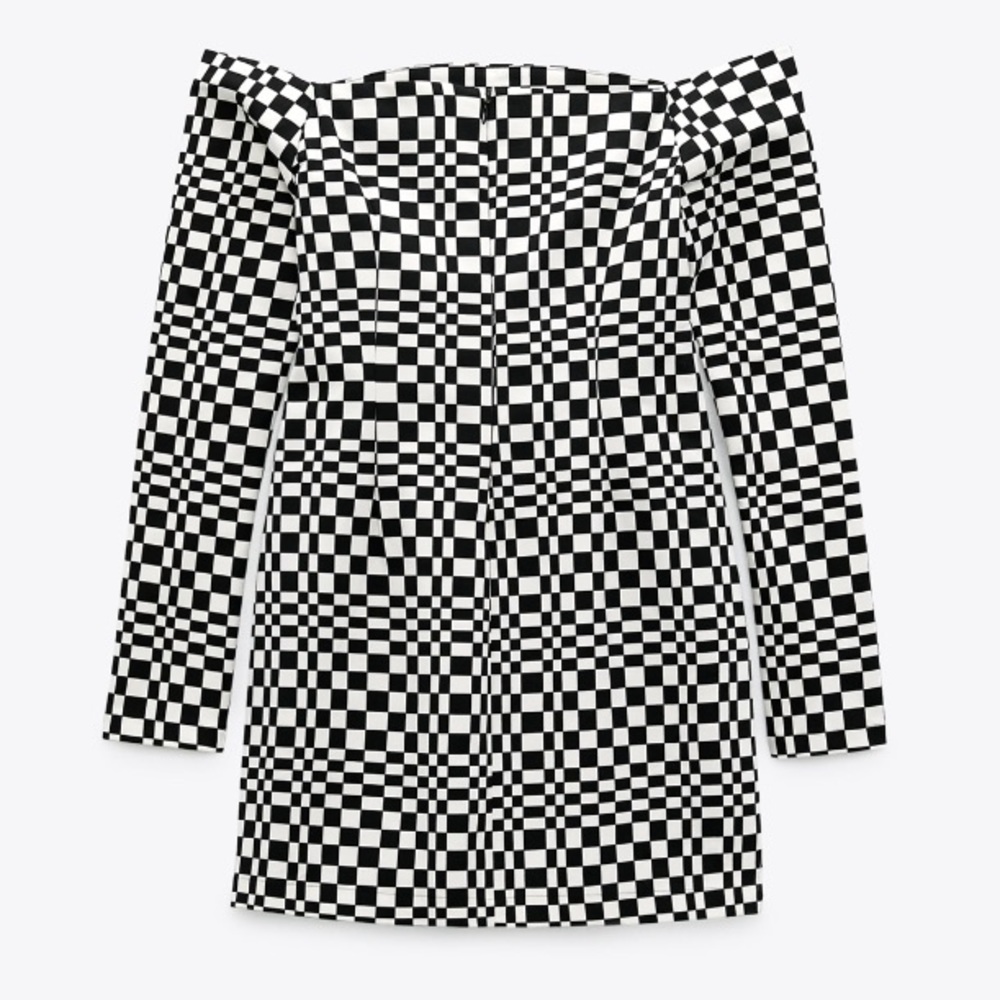 NEW! HP 🥳🥳🥳Zara Checkered Print Mini Dress - Picture 2 of 9